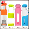 500ML Clear Glass Drinking Water Bottle With Silicone Sleeve